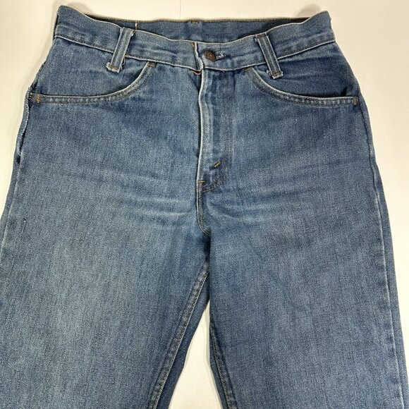 Vintage 1970s Levi’s 746 0917 Orange Tab Bell Bottom Jeans Sz 28 Waist 33 Length - Picture 3 of 11